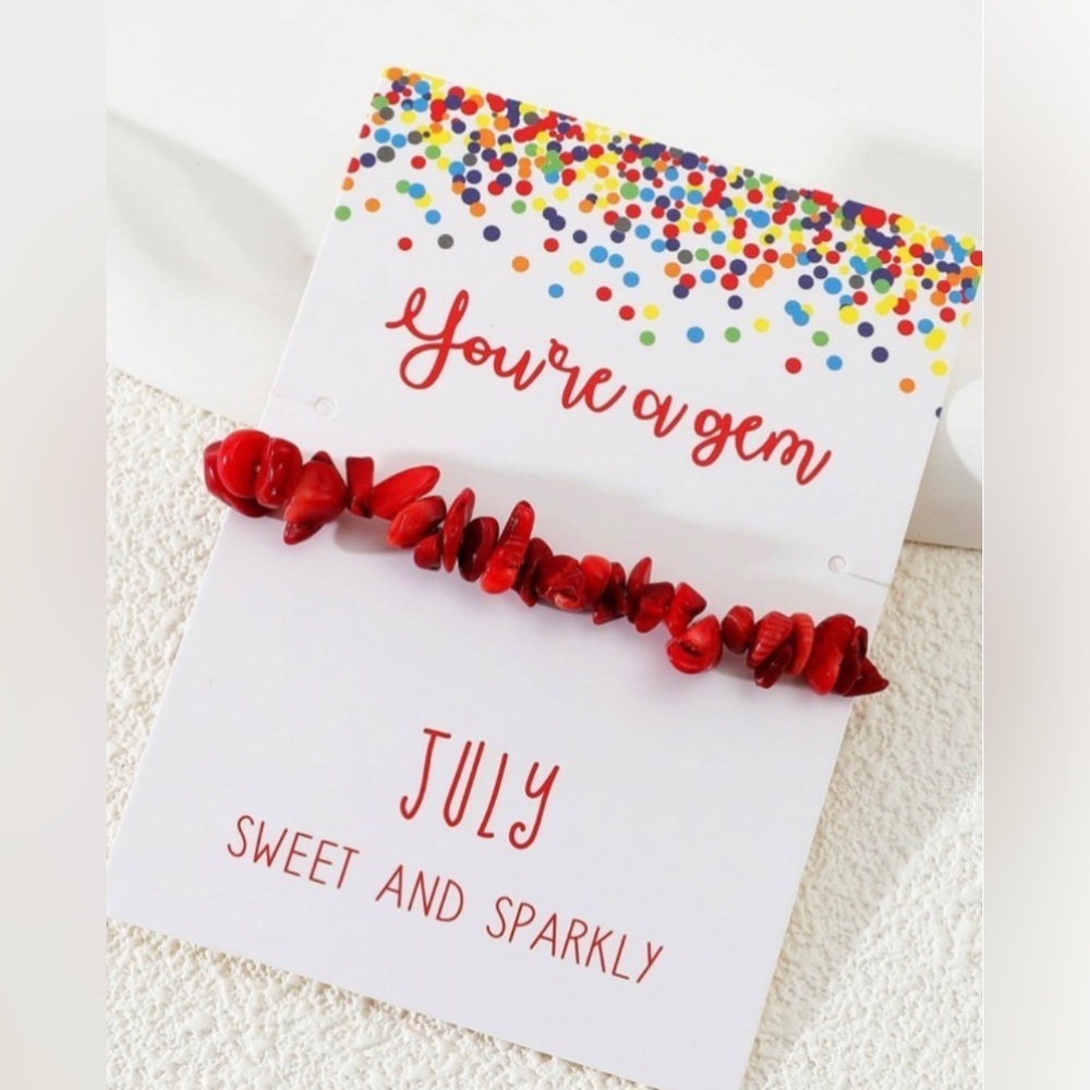 July birthstone bracelet beaded
